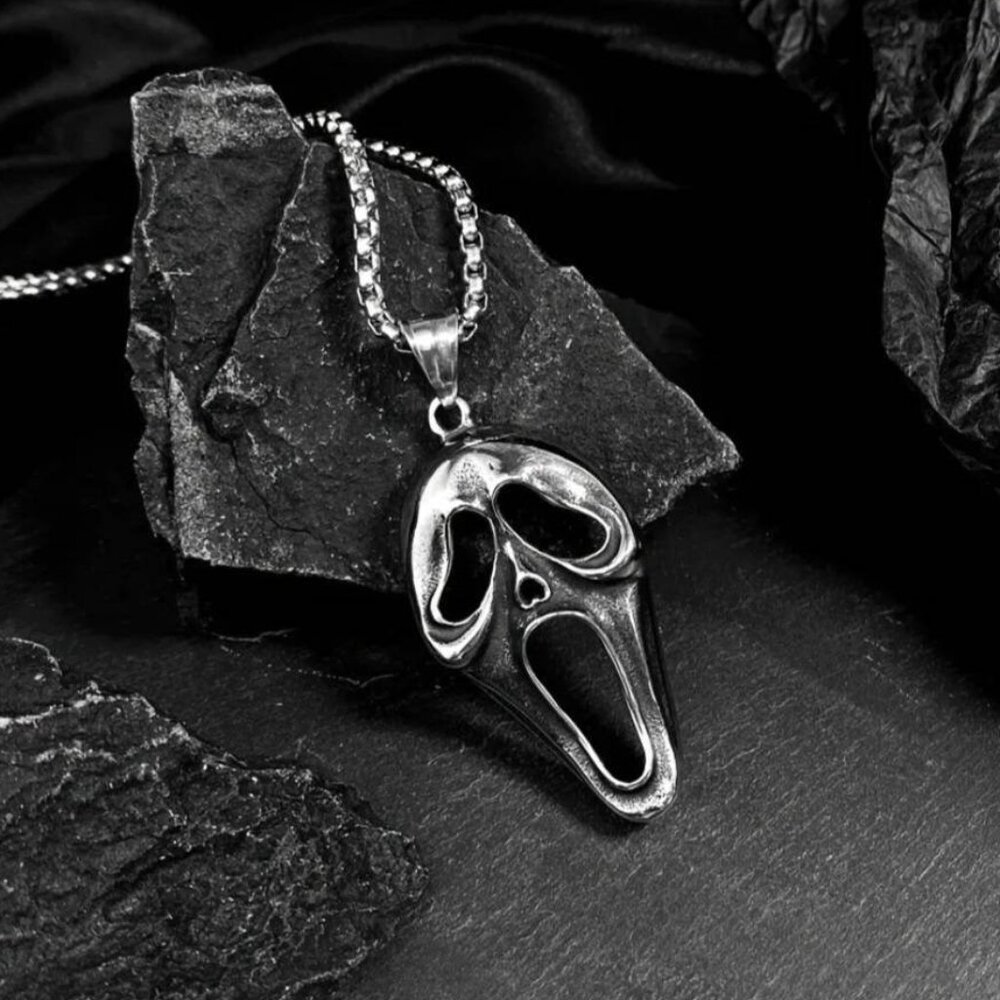 Ghost Face Necklace | Scream Mask Horror | Gothic Punk Alternative Emo Wiccan